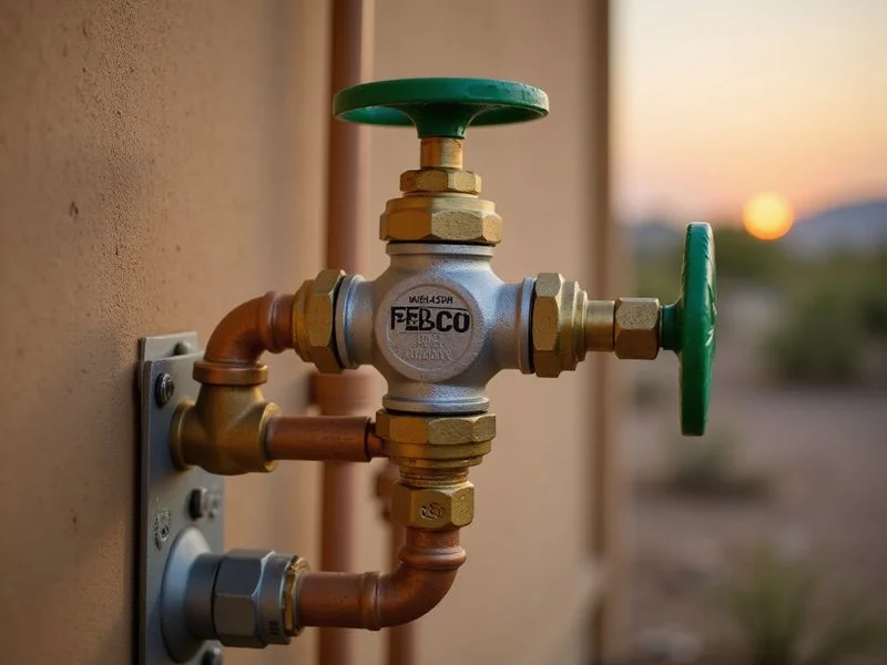 FEBCO backflow preventer installed on irrigation main line at a Surprise Arizona property